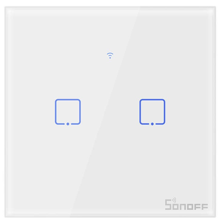 Product Image for Smart väggströmbrytare, WiFi, Touch, Vit, 2 kanaler