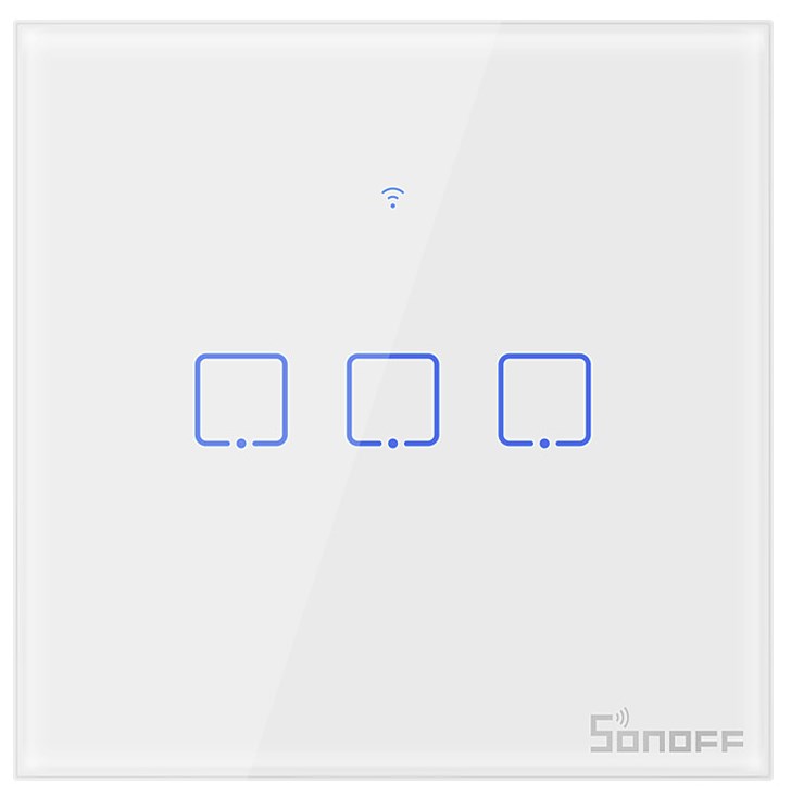 Product Image for Smart väggströmbrytare, WiFi+RF, Touch, Vit, 3 kanaler