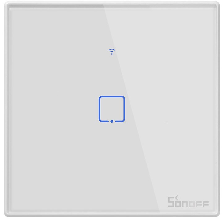Product Image for Smart väggströmbrytare, WiFi+RF, Touch, Vit m ram, 1 kanal