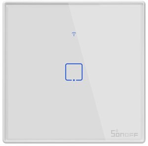 Bild av Smart väggströmbrytare, WiFi+RF, Touch, Vit m ram, 1 kanal
