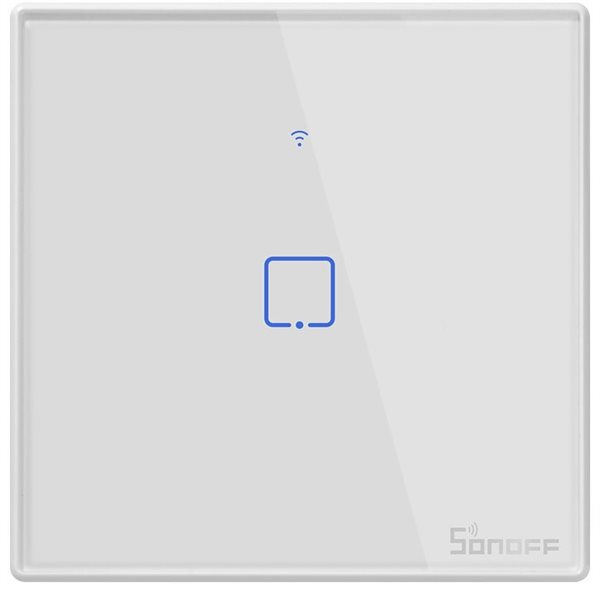 Bild av Smart väggströmbrytare, WiFi+RF, Touch, Vit m ram, 1 kanal