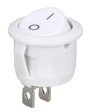 Product Image for Tryckknapp, vit, på/av