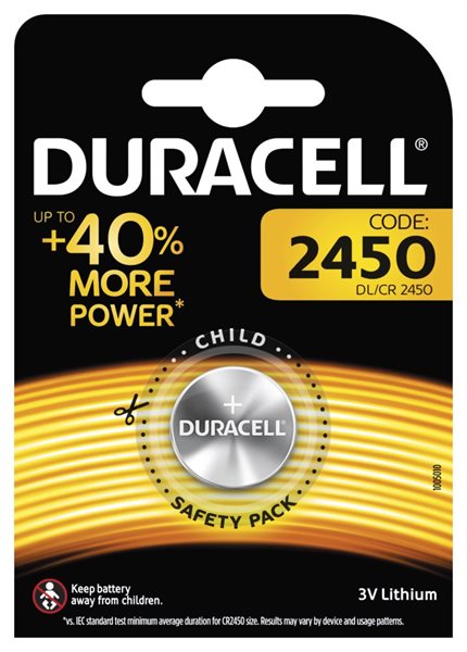 Bild av Batteri Duracell CR2450 Litium 3V (1-pack)