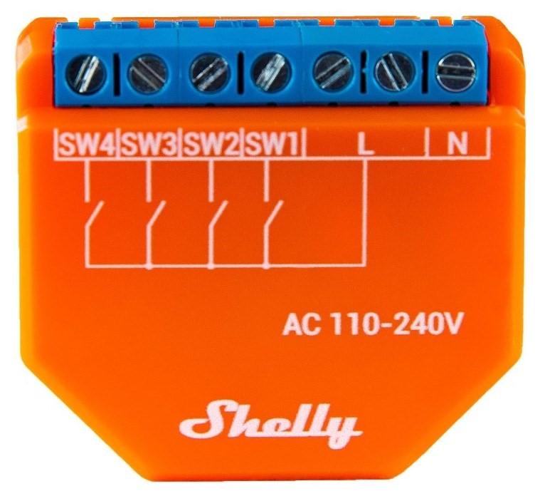 Product Image for Infälld sändare, 4 kanaler, WiFi, Shelly PLUS i4