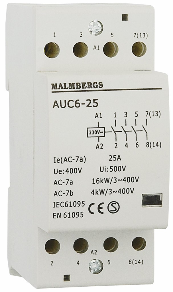 Product Image for Kontaktor, 4-pol, 400V, 16kW, 25A