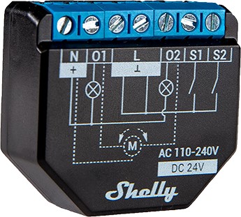 Product Image for Infälld strömbrytare, 2 kanal, effektmätning, WiFi, Bluetooth, mJS, Shelly Plus 2PM