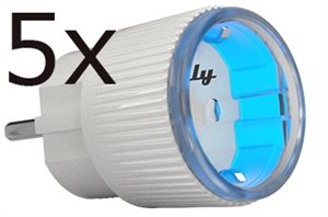 Bild av 5 x Liten fjärrströmbrytare (plugg), energimätning, WiFi, Shelly Plug S