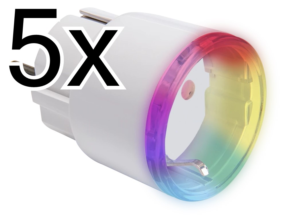 Product Image for 5 x Fjärrplug, effektmätning, WiFi, Bluetooth, mJS, Shelly Plus Plug S
