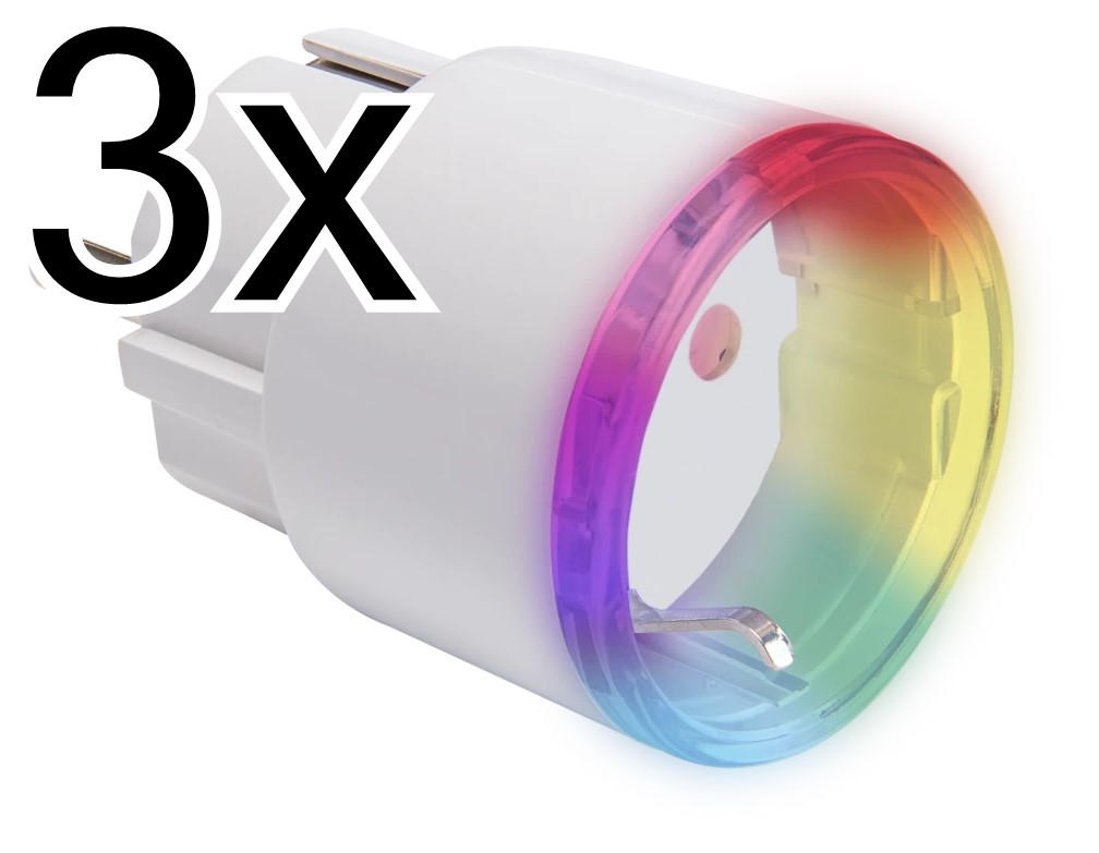 Product Image for 3 x Fjärrplug, effektmätning, WiFi, Bluetooth, mJS, Shelly Plus Plug S