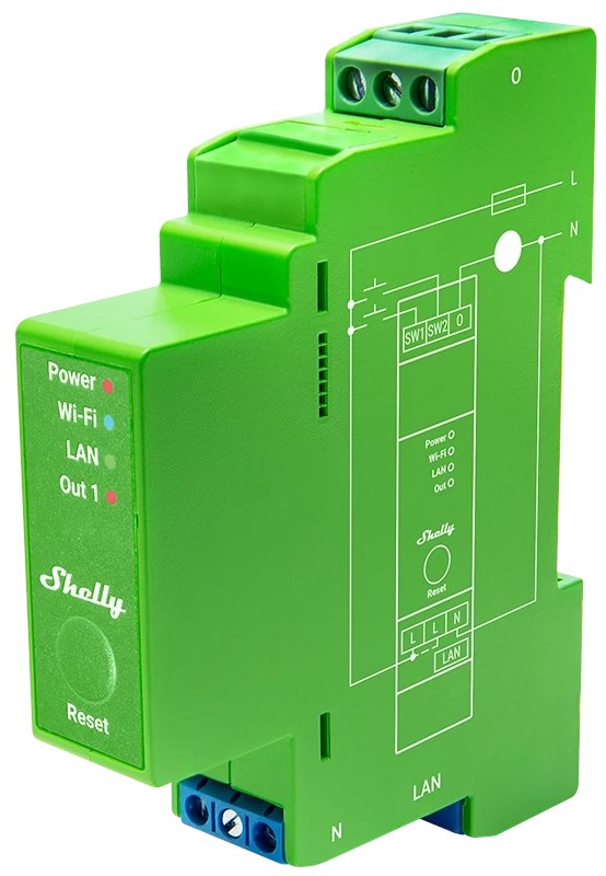 Product Image for Dimmer, 1 kanal, DIN, WifI, Ethernet, Shelly Pro Dimmer 1PM