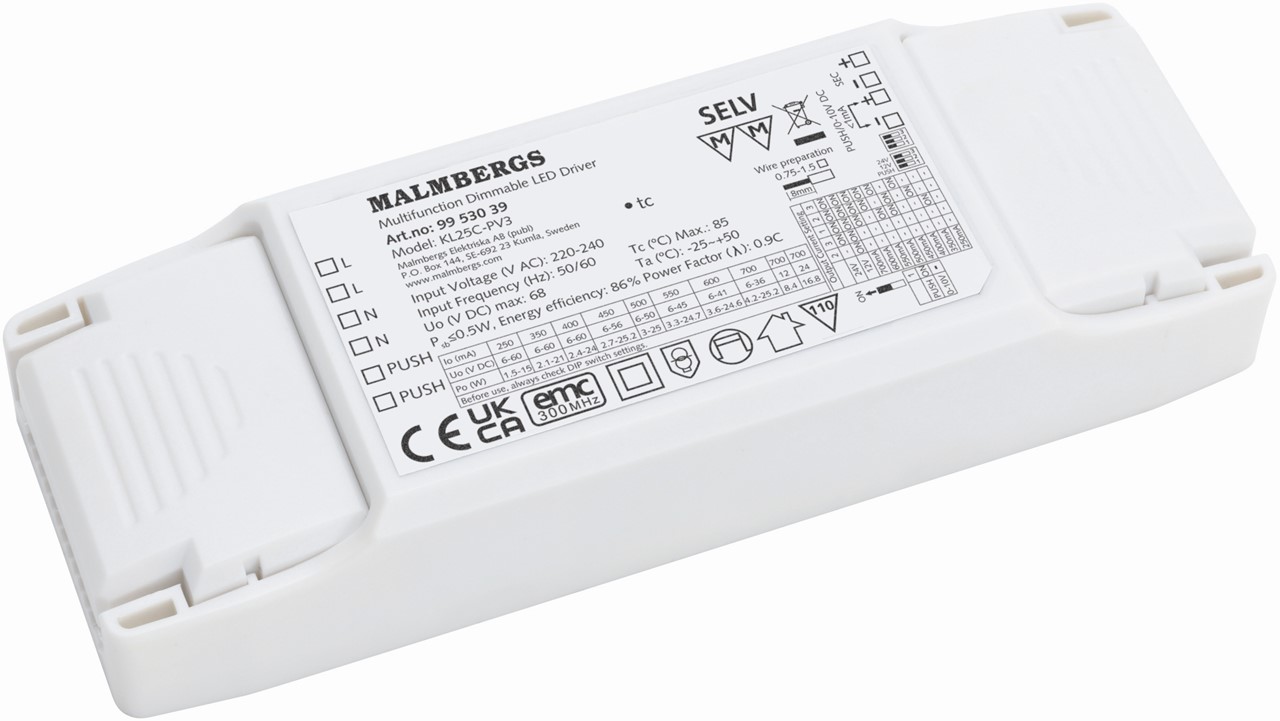 Product Image for Drivdon, LED, push/10V, 12/24V alt 250-700mA, 25W