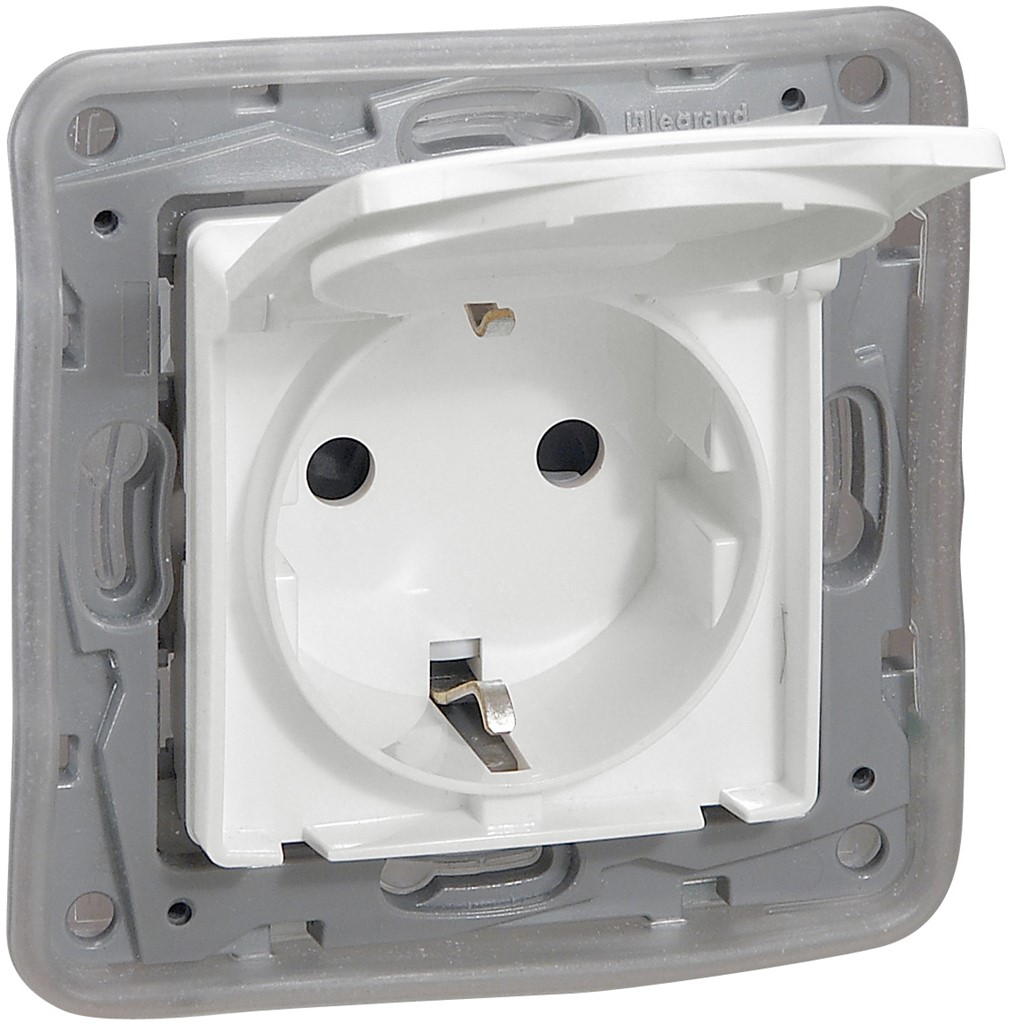 Product Image for Vägguttag med lock, Vit, Niloé