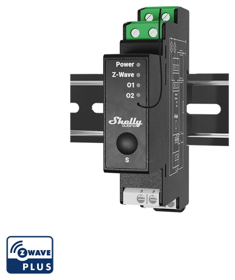Product Image for Strömbrytare Z-wave, 2 kanaler, Shelly Qubino Wave Pro 2PM
