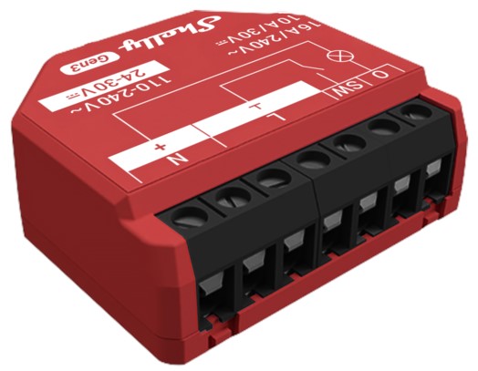 Product Image for Infälld strömbrytare, en kanal, effektmätning, WiFi, Bluetooth, mJS, Shelly Plus 1PM