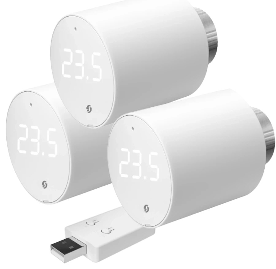 Product Image for Termostat, 3 element, Shelly BLU TRV 3-pack + 1 x BLU Gateway Gen3