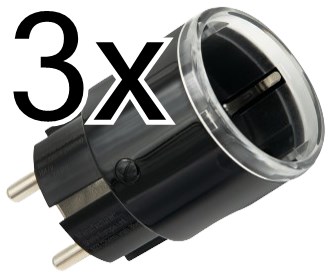 Product Image for Fjärrplug, effektmätning, WiFi, BT, Matter, mJS, Svart, Shelly Plus G3 Plug S Black