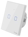Bild av Smart väggströmbrytare, WiFi+RF, Touch, Vit m ram, 2 kanaler