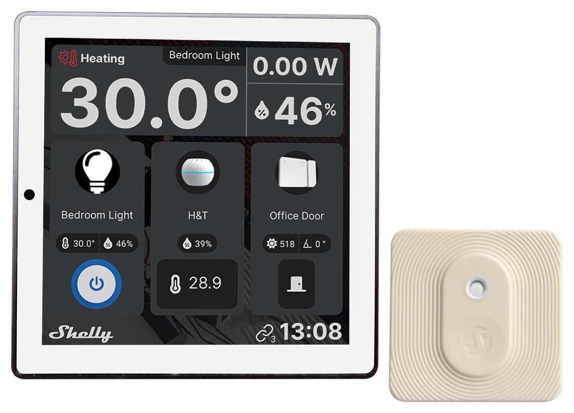 Product Image for Väggskärm + termometer, Vit, WiFi, Shelly Wall Display 