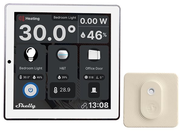 Bild av Väggskärm + termometer, Vit, WiFi, Shelly Wall Display 