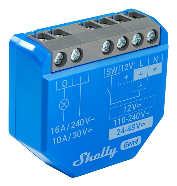Bild av Infälld strömbrytare, WiFi, Zigbee, Matter, 16A, potentialfritt relä, Shelly 1 Gen4
