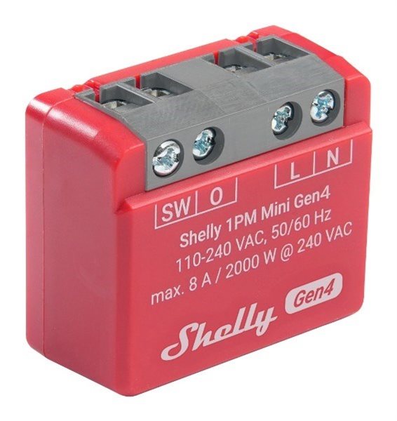 Bild av Infälld strömbrytare, Liten, Effektmätning, WiFi, Zigbee, Shelly Mini 1PM Gen4