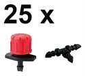 Bild av 25 st droppmunstycken/mikrosprinkler med t-koppling 