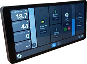 Bild av Stor väggskärm, Svart, WiFi, Shelly Wall Display X2 B