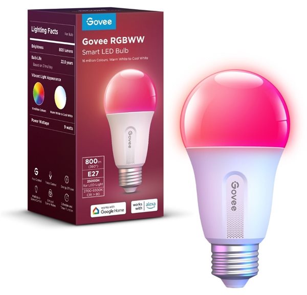 Bild av Ledlampa, RGBWW, Wifi&BT, E27, 800lm