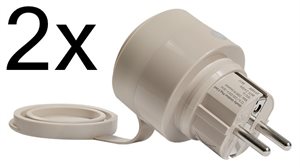 Bild av 2 x Utomhuskontakt, Effektmätning, WiFi, Matter, Shelly Outdoor Plug S Gen3