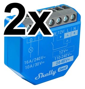 Bild av Infälld strömbrytare, 2-pack, WiFi, Zigbee, Matter, potentialfritt relä, 16A, Shelly 1 Gen4