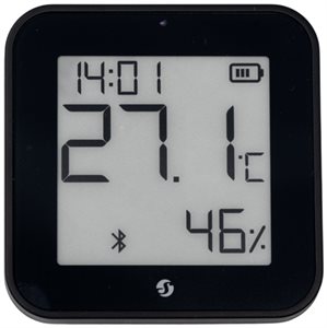 Bild av Termometer & luftfuktighet, BLU, Zigbee, Skärm, Svart, Shelly BLU H&T Display ZB Black