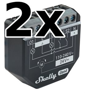 Bild av Infälld strömbrytare, 2 kanaler, Effektmätning, WiFi, Zigbee, 2-pack, Shelly 2PM Gen4
