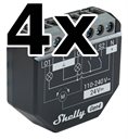 Bild av Infälld strömbrytare, 2 kanaler, Effektmätning, WiFi, Zigbee, Matter, 4-pack, Shelly 2PM Gen4