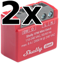Bild av Infälld strömbrytare, Liten, Effektmätning, WiFi, Zigbee, Matter, 2-pack, Shelly 1PM Mini Gen4