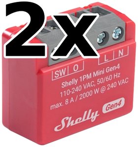 Bild av Infälld strömbrytare, Liten, Effektmätning, WiFi, Zigbee, Matter, 2-pack, Shelly 1PM Mini Gen4