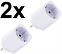 Bild av 2-pack smart stickpropp – WiFi, Bluetooth, Matter, effektmätning, 13A, Vit – Shelly Plug M Gen3