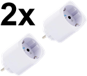 Bild av 2-pack smart stickpropp – WiFi, BLU, Matter, effektmätning, 13A, Vit – Shelly Plug M Gen3
