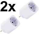 Bild av 2-pack smart stickpropp – WiFi, Bluetooth, Matter, effektmätning, 13A, Vit – Shelly Plug M Gen3