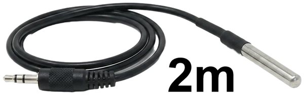 Bild av Temperaturgivare, 2m, DS18B20, 3,5 mm jack för Shelly PILL