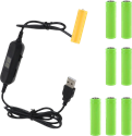 Bild av Batterieliminator, USB till 1,5–12 V, justerbar, ersätter upp till 8 × AA