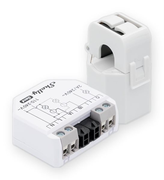 Bild av Effektmätare, 2 kanaler, WiFi/Zigbee/Matter, utgång kontaktor, inkl. 50 A klämma, Shelly EM Gen4