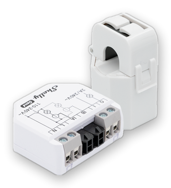 Bild av Effektmätare, 2 kanaler, WiFi, Zigbee, Matter, utgång kontaktor, inkl. 50 A klämma, Shelly EM Gen4