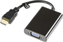 Bild av Adapter HDMI till VGA med ljud, 1080p, 0,2 m, svart, Deltaco HDMI-VGA7