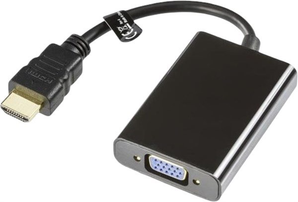 Bild av Adapter HDMI till VGA med ljud, 1080p, 0,2 m, svart, Deltaco HDMI-VGA7