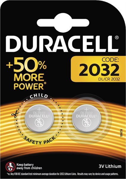 Bild av Batteri Duracell CR2032 Litium 3V (2-pack)