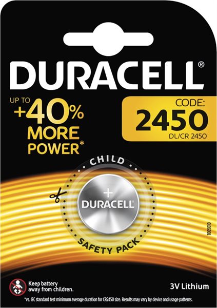 Bild av Batteri Duracell CR2450 Litium 3V (1-pack)