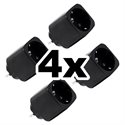 Bild av 4-pack smart stickpropp – WiFi, BLU, Matter, effektmätning, 13A, Svart – Shelly Plug M Gen3