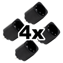Bild av 4-pack smart stickpropp – WiFi, BLU, Matter, effektmätning, 13A, Svart – Shelly Plug M Gen3