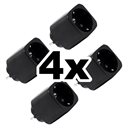 Bild av 4-pack smart stickpropp – WiFi, BLU, Matter, effektmätning, 13A, Svart – Shelly Plug M Gen3