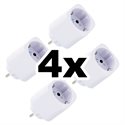 Bild av 4-pack smart stickpropp – WiFi, BLU, Matter, effektmätning, 13A, Vit – Shelly Plug M Gen3